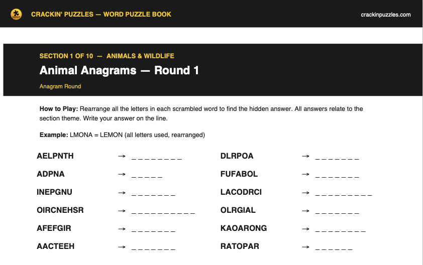 Anagrams sample