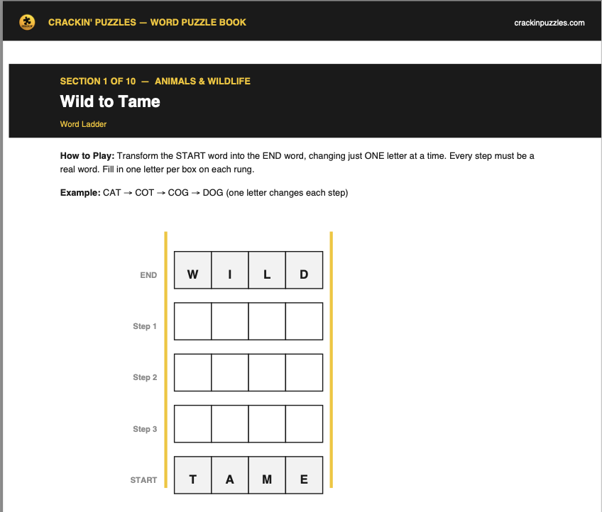 Word ladder sample
